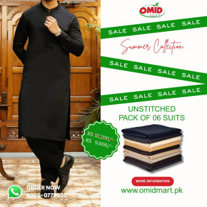 Unstitched Men's Suiting Pack of 6