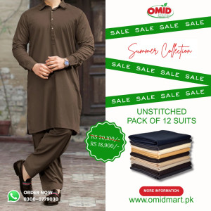 Unstitched Men's Suiting Pack of 12