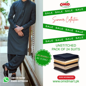 Unstitched Men's Suiting Pack of 24