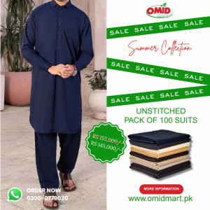 Unstitched Men's Suiting Pack of 100